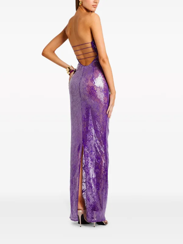 Retrofete Lucia sequin embellished Maxi Dress Purple FARFETCH CA