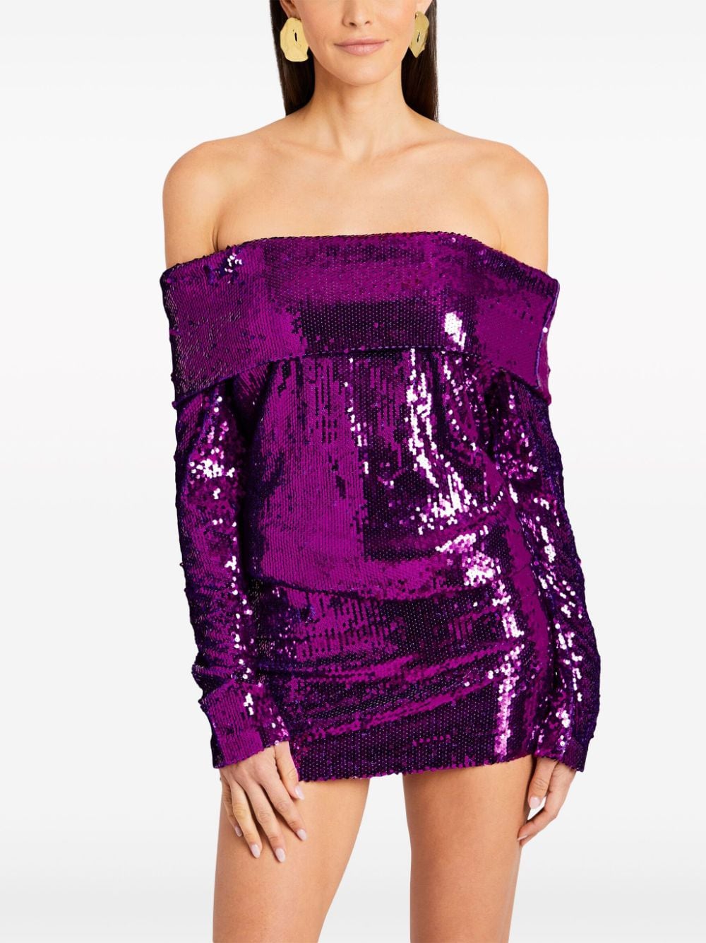 Shop Retroféte Wyn Sequin-embellished Minidress In Purple