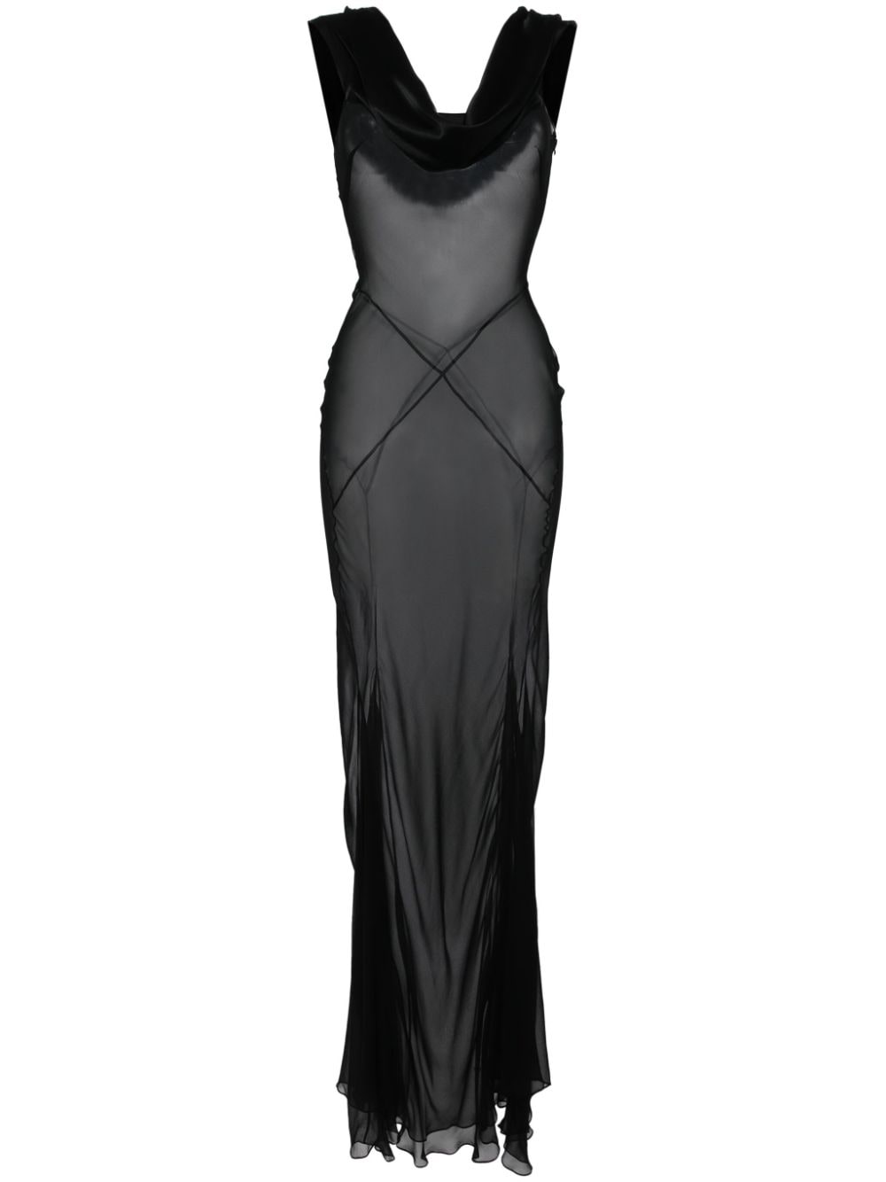 Kiki de Montparnasse silk-chiffon tank dress - Nero