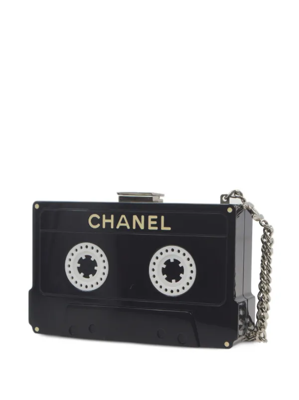 CHANEL Pre-Owned 2004 Cassette Tape Clutch Bag | Black | FARFETCH