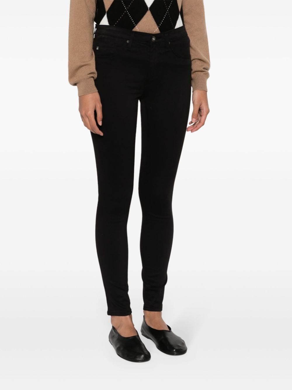 Shop Ag Mid-rise Skinny Jeans In Black