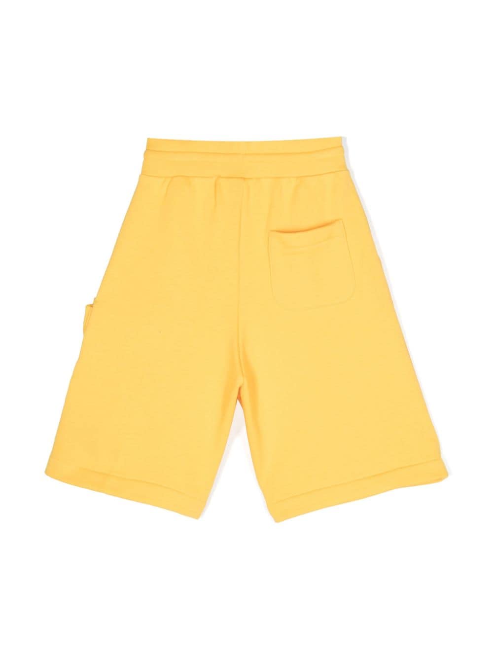 Shop Fendi Drawstring-waist Cotton Shorts In Yellow