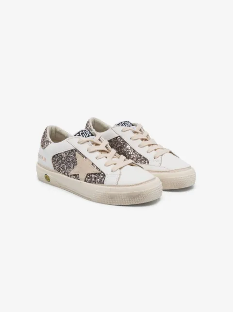 Golden Goose Kids glitter-panelled May sneakers