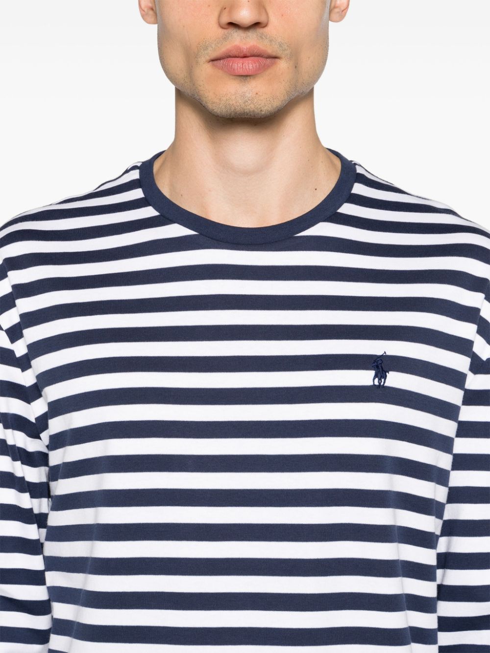 Polo Ralph Lauren Gestreept T-shirt met borduurwerk Blauw