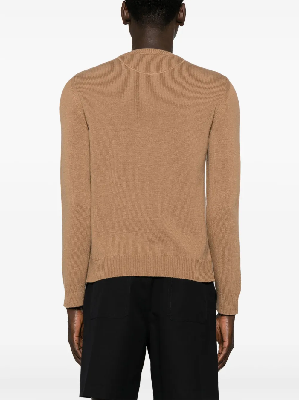 Shop Valentino Vlogo Virgin Wool Jumper In Brown