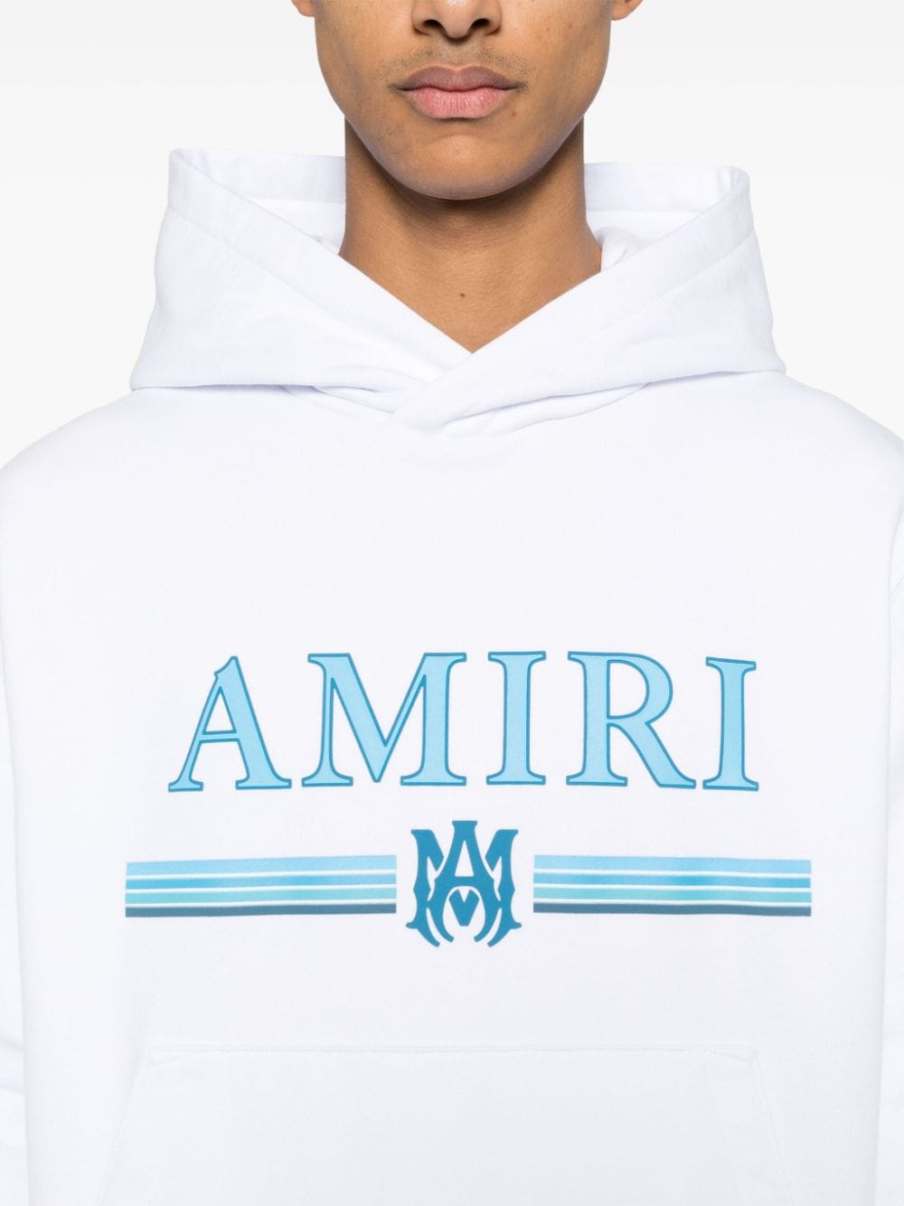 Shop Amiri Ma Bar Cotton Hoodie In White