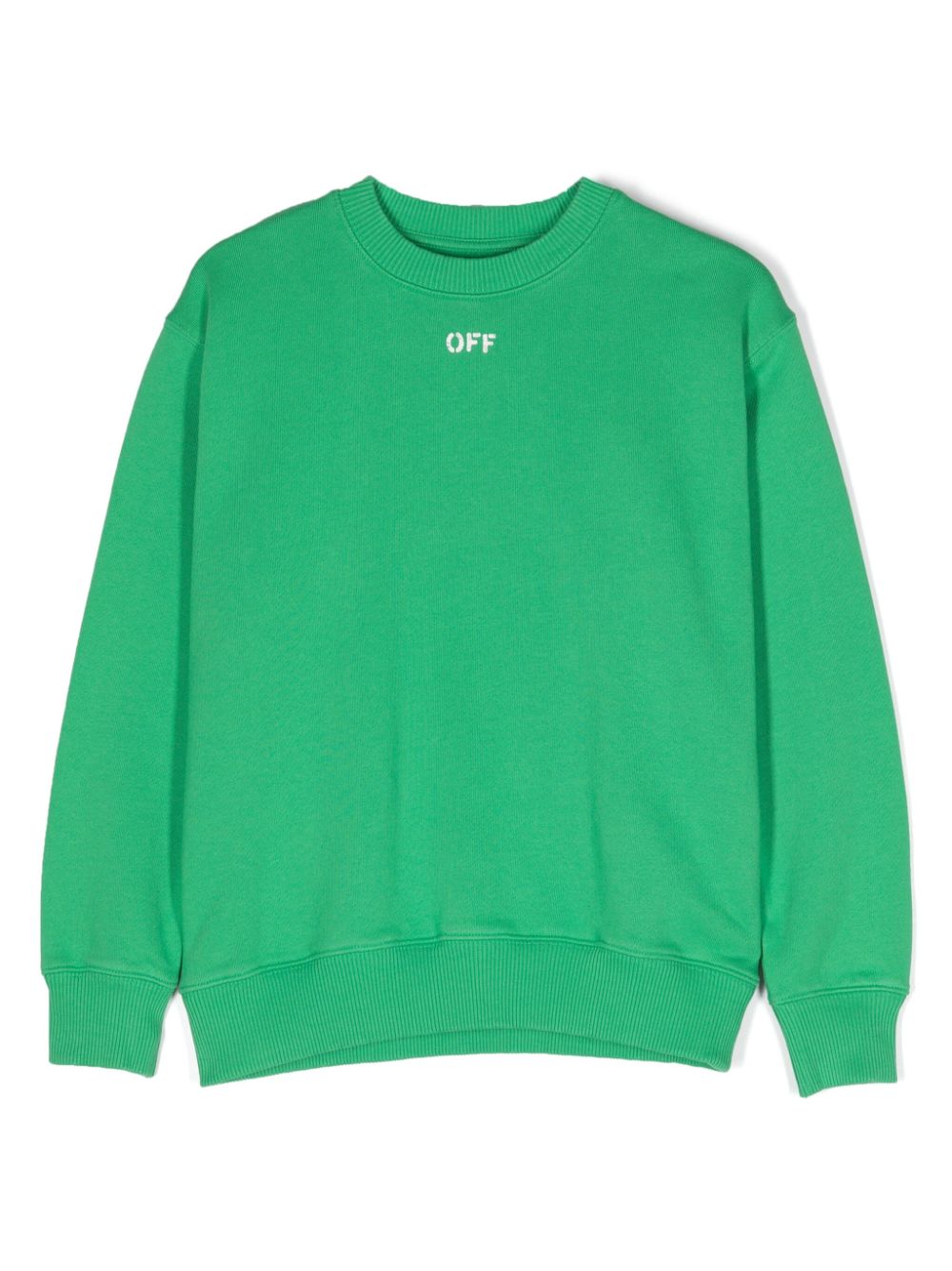 Off-white Kids' Arrow-print Cotton Sweatshirt In Green