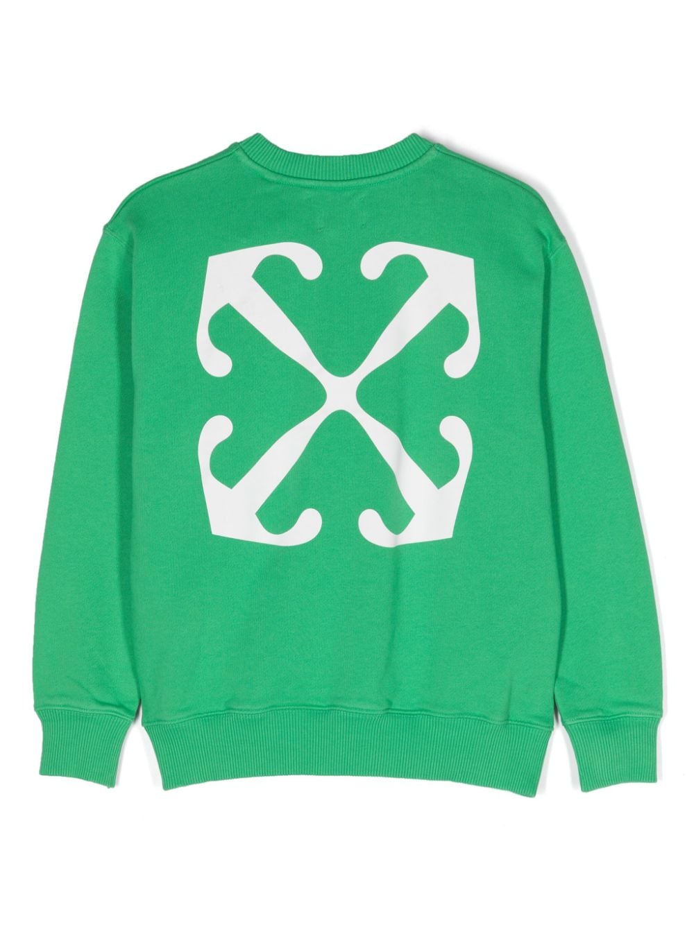 Shop Off-white Arrow-print Cotton Sweatshirt In Green