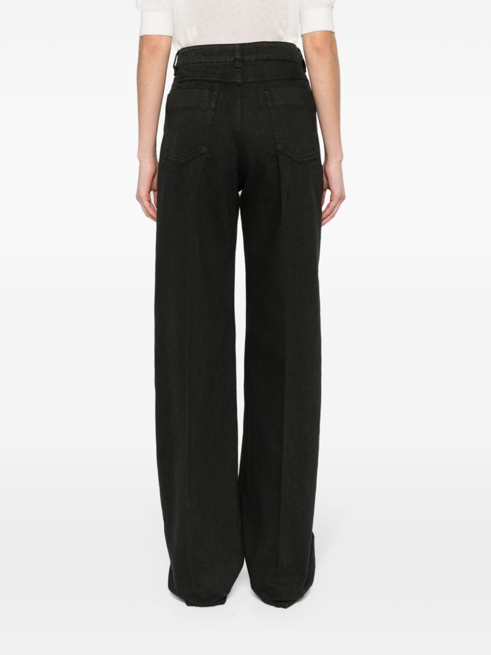 Shop Lemaire High-rise Straight-leg Jeans In Black