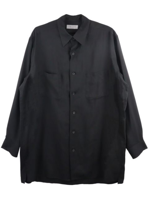 Yohji Yamamoto camisa satinada con cuello