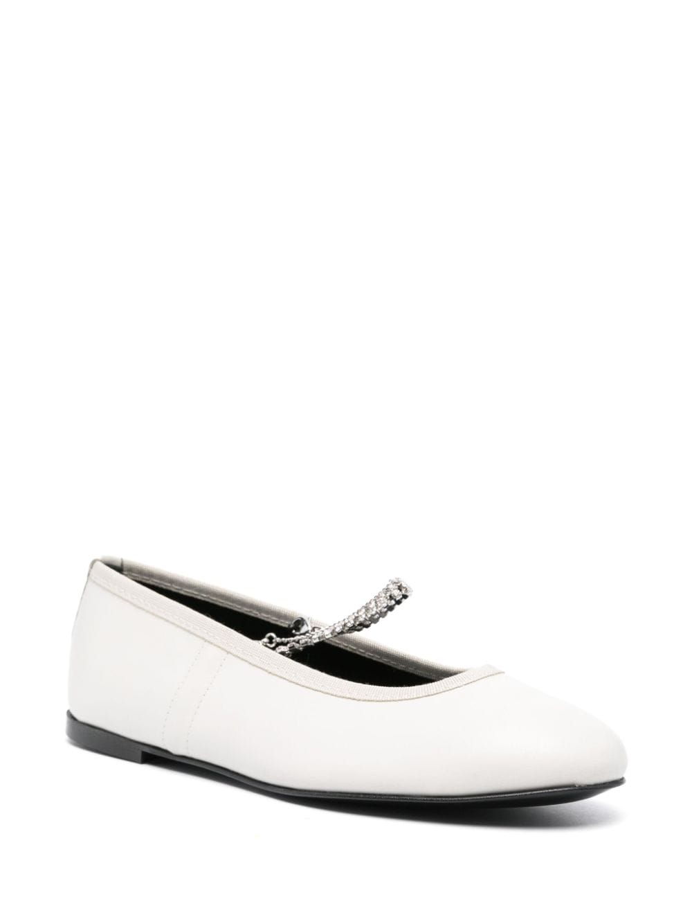 Shop Kate Cate Juliette Leather Ballerina Shoes In White