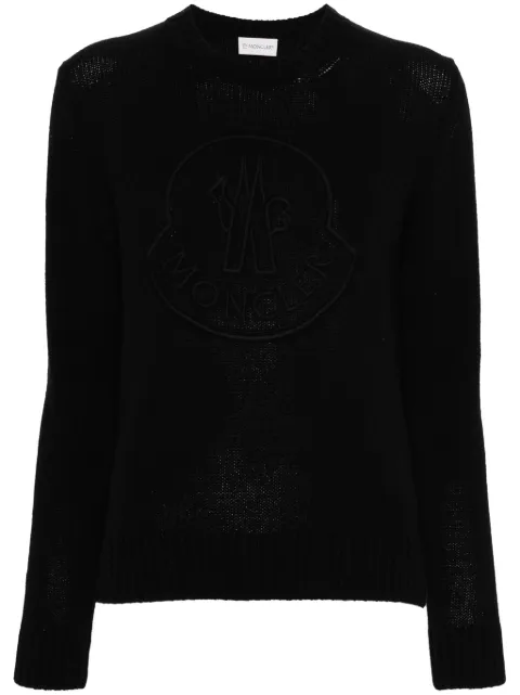 Moncler 로고 자수 크루 넥 스웨터