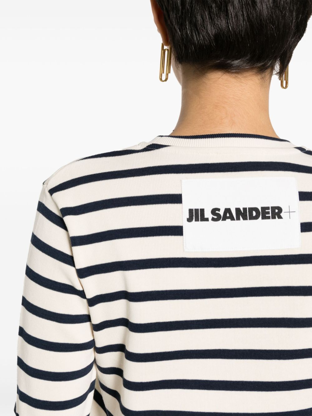Shop Jil Sander Long-sleeve Striped T-shirt In Nude