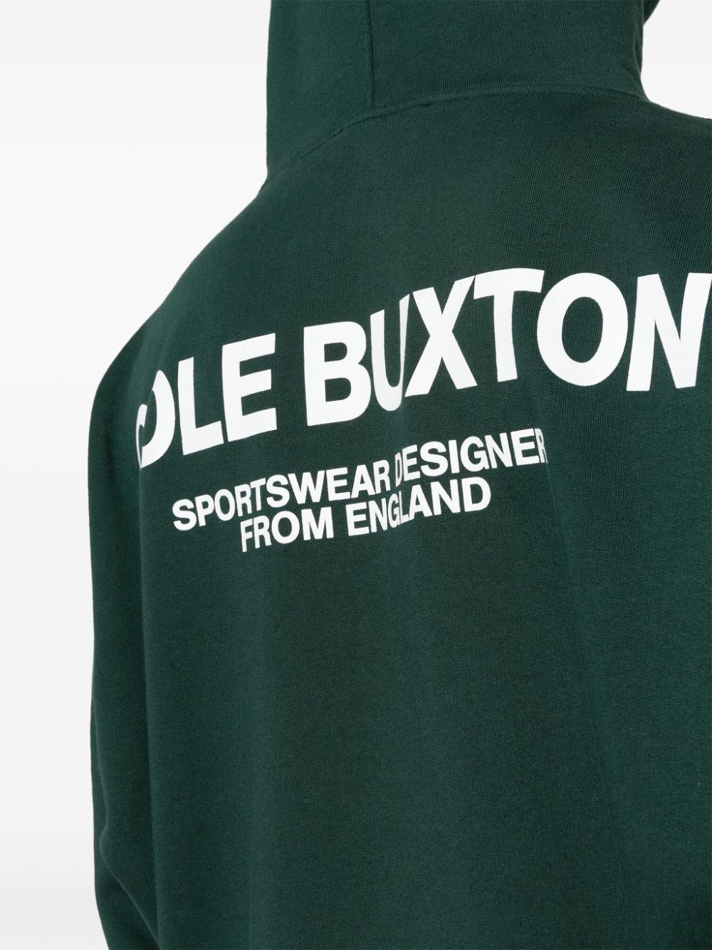 Shop Cole Buxton Logo-print Cotton Hoodie In Green