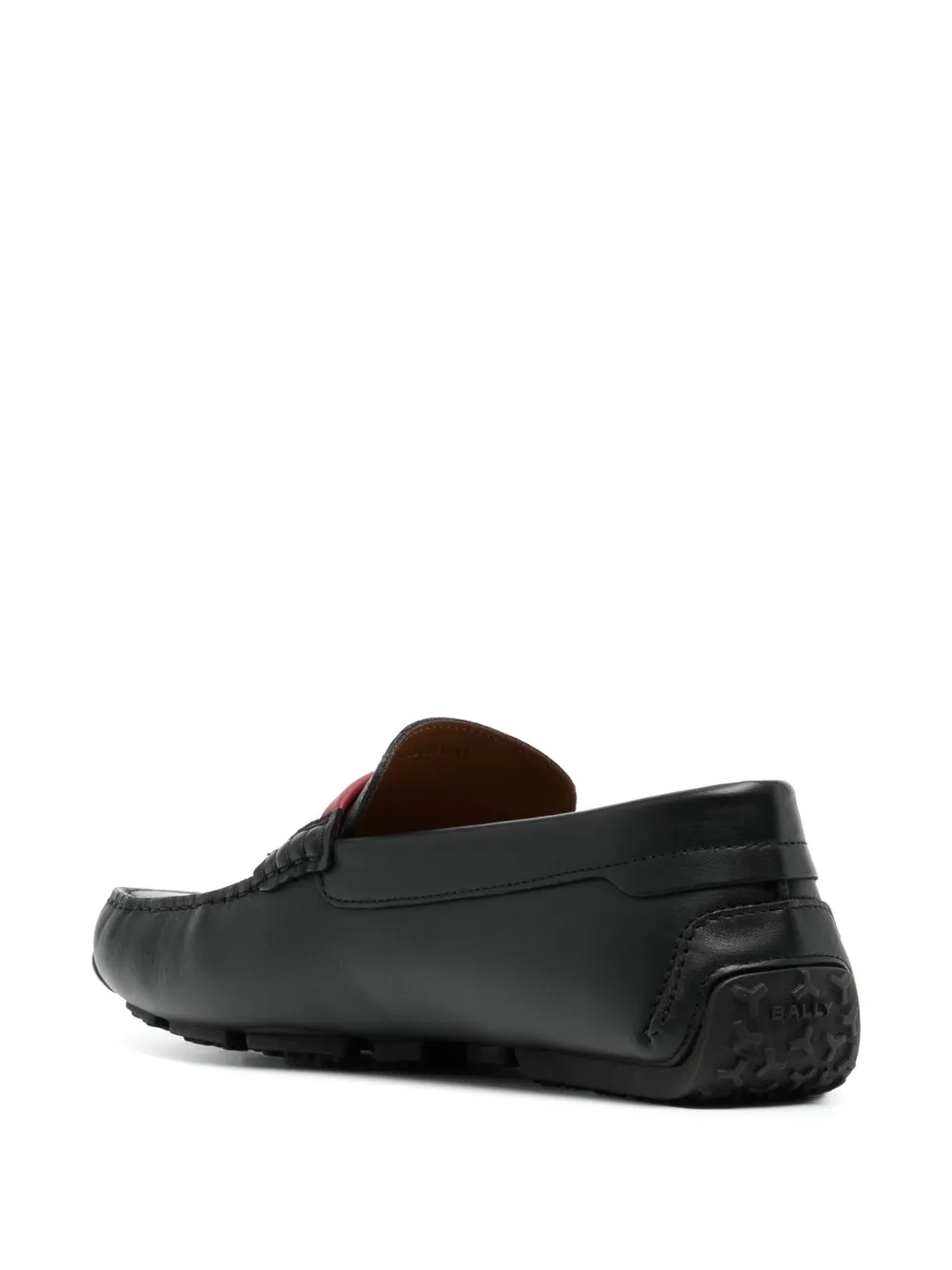 Shop Bally Pilot Leather Loafers In Black