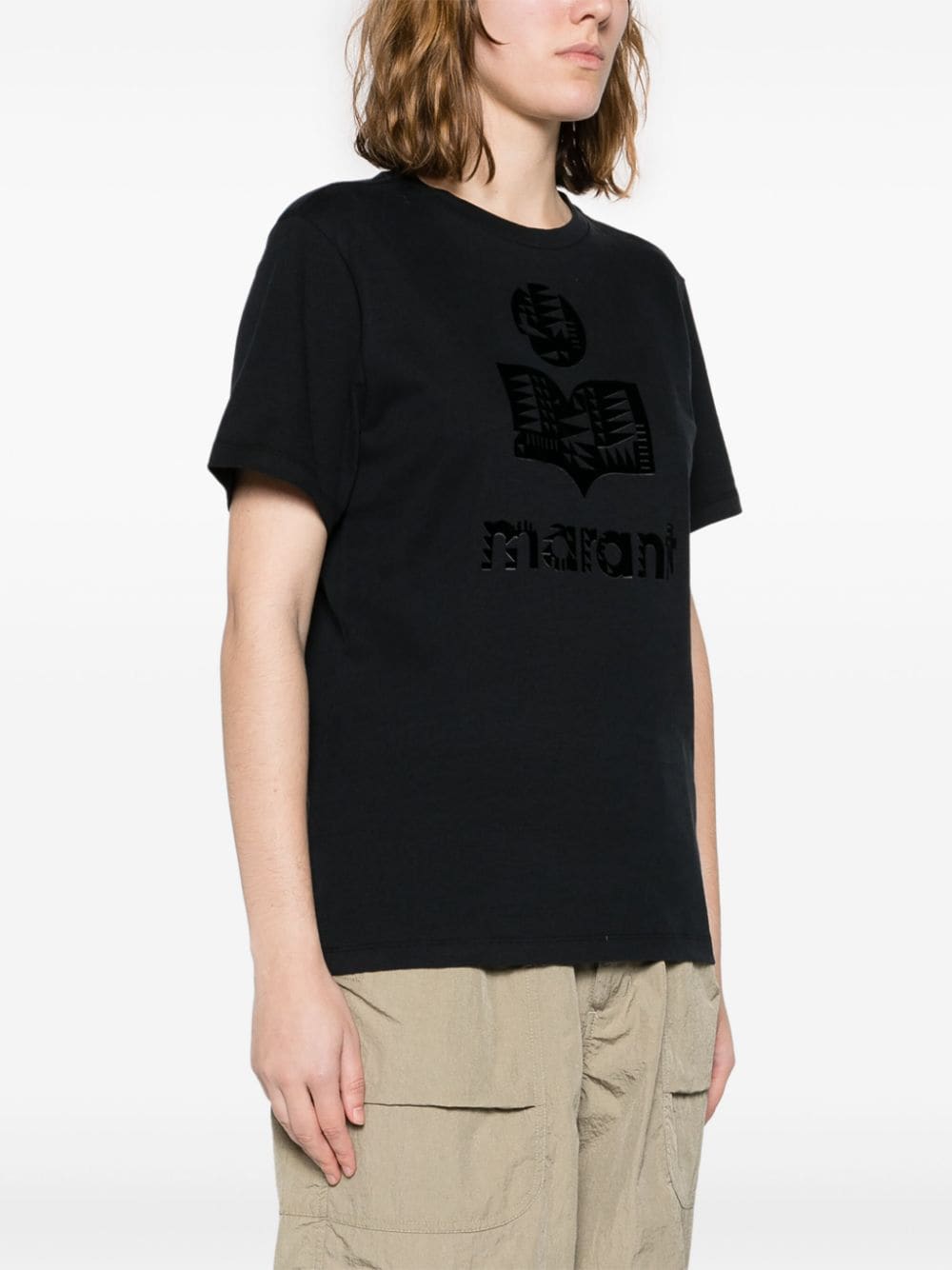 Shop Marant Etoile Zewel Organic Cotton T-shirt In Black