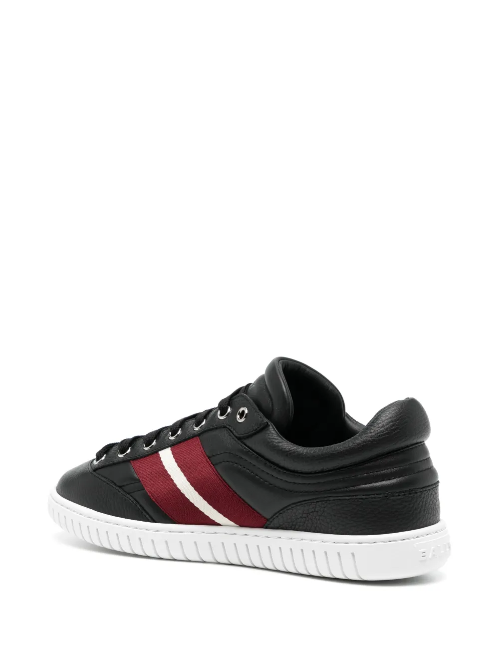 Shop Bally Panelled Leather Sneakers In Black