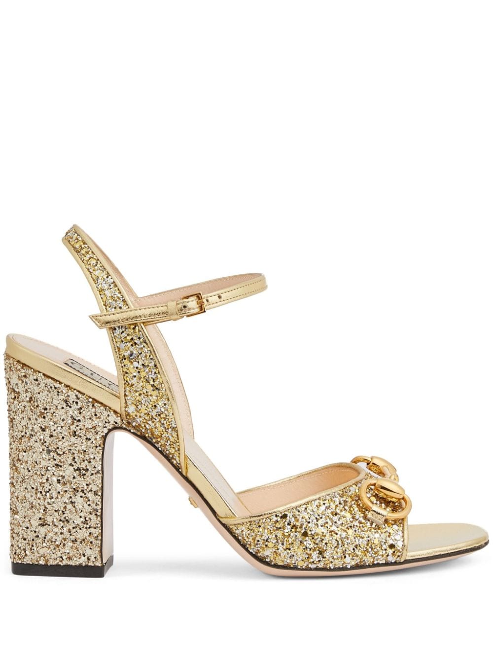 Gucci 60mm Crystal-embellished Sandals In Gold