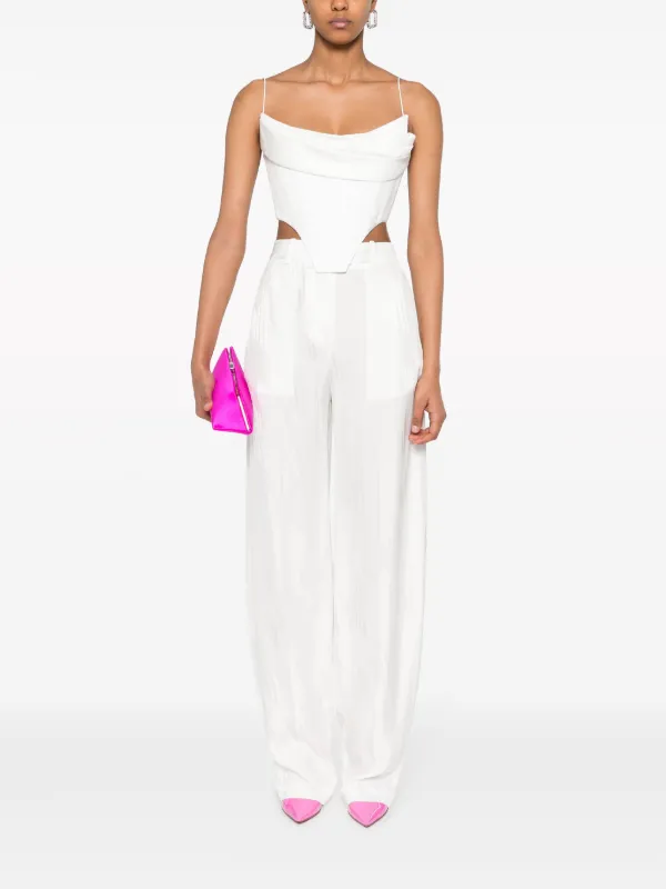 パンツ The Attico Logo-Jacquard Trousers The Attico logo-jacquard Trousers | White | FARFETCH NZ