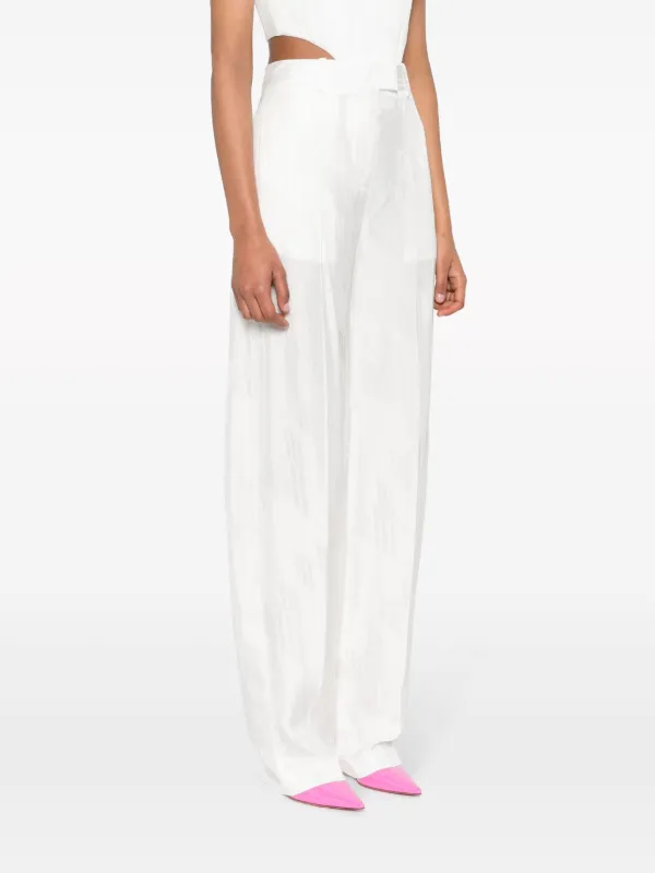 パンツ The Attico Logo-Jacquard Trousers The Attico logo-jacquard Trousers | White | FARFETCH JO