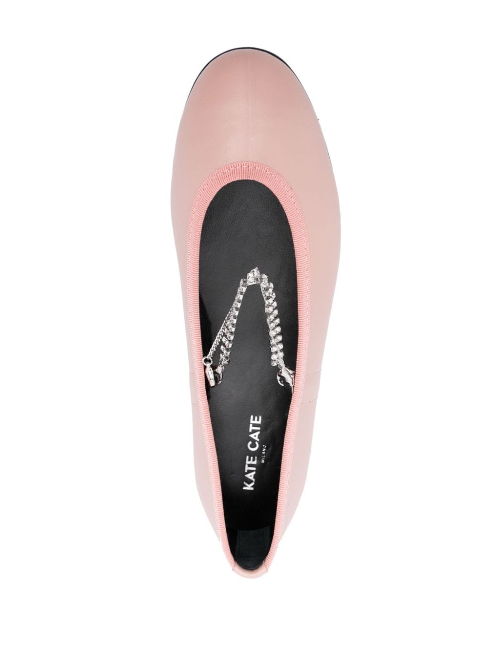 Shop Kate Cate Juliette Leather Ballerina Shoes In Pink