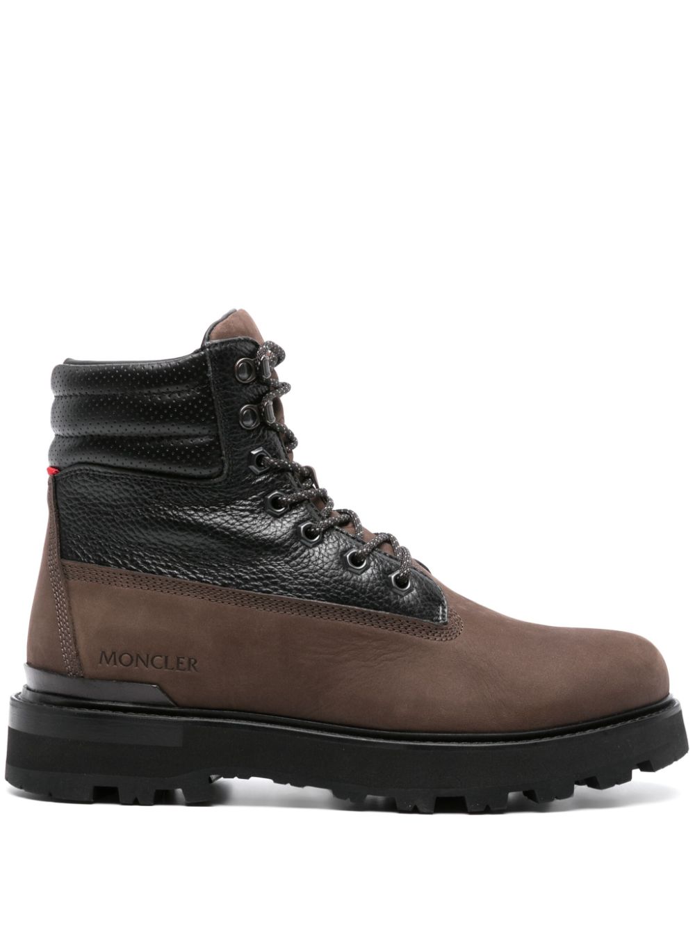 Moncler Peka Suede Ankle Boots In Brown