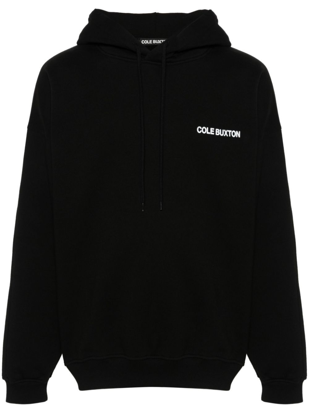 Shop Cole Buxton Logo-print Cotton Hoodie In 000 Black