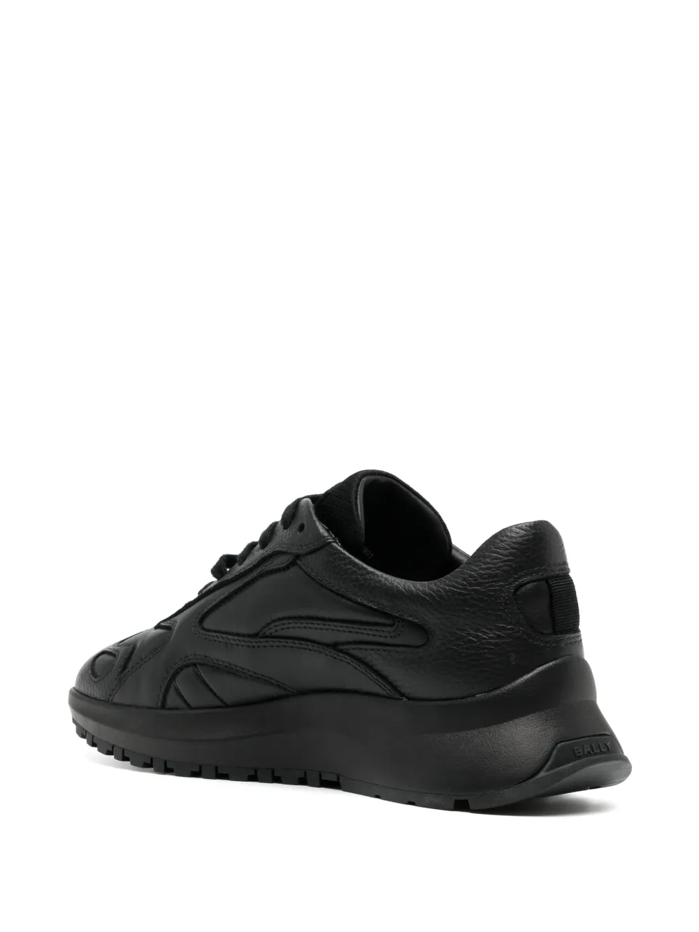 Shop Bally Panelled Leather Sneakers In Black