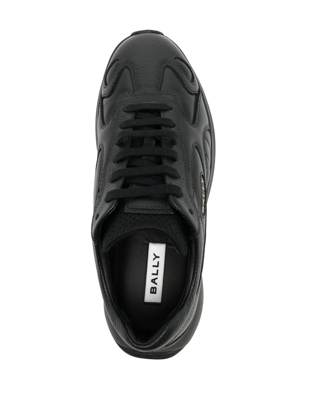 Shop Bally Panelled Leather Sneakers In Black