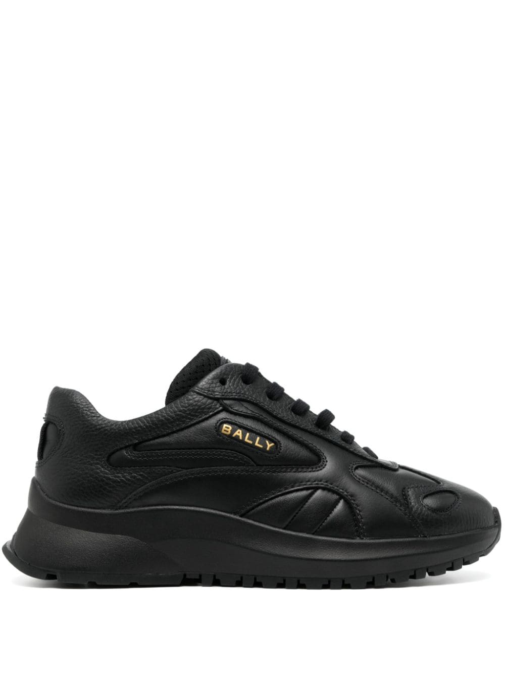 Bally Panelled Leather Sneakers In Black