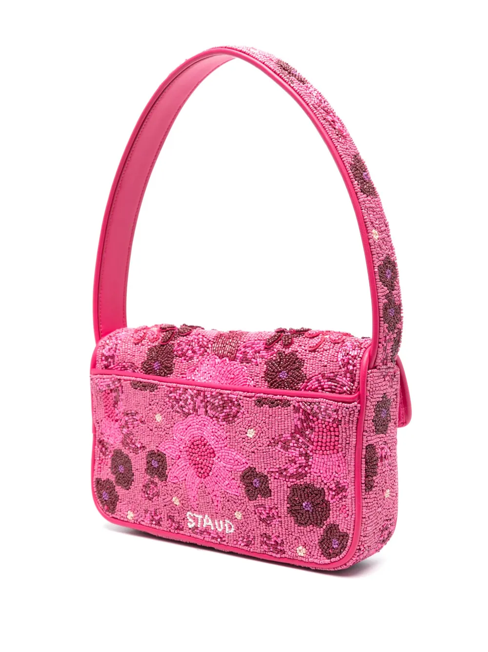 STAUD Tommy schoudertas met kralen Roze