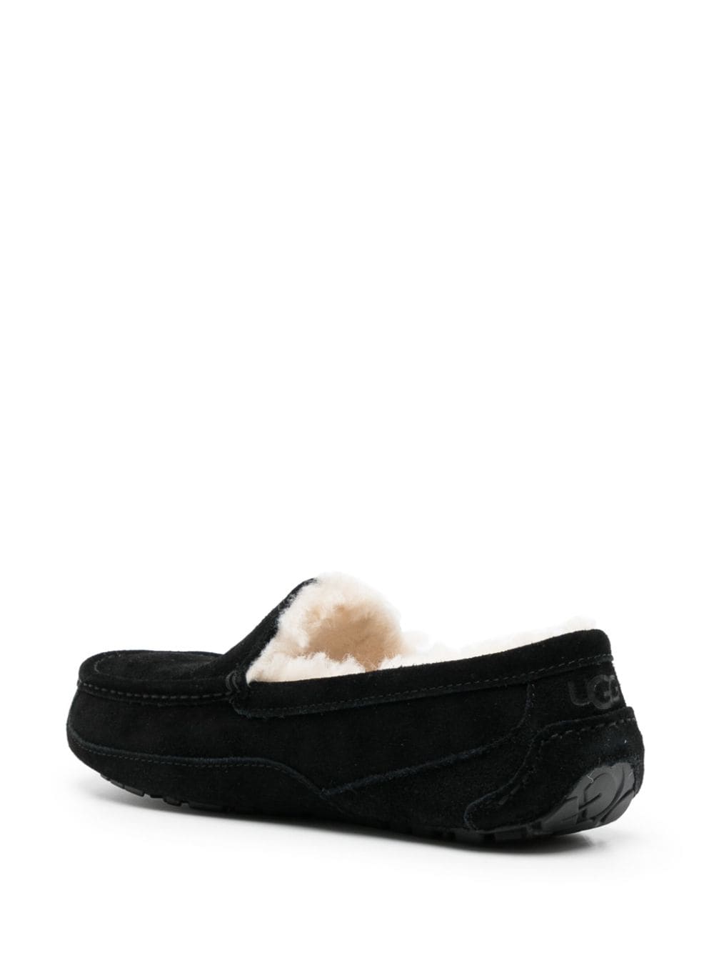 Shop Ugg Ascot Matte Suede Slippers In 黑色