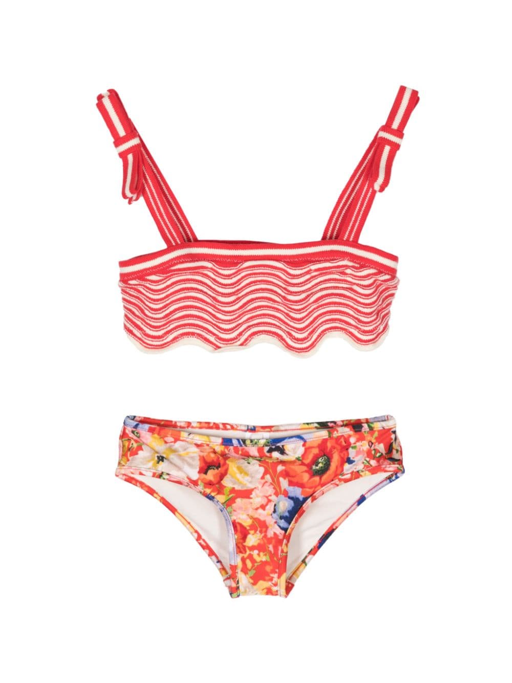 Zimmermann Alight Wave Bikini Set In 红色