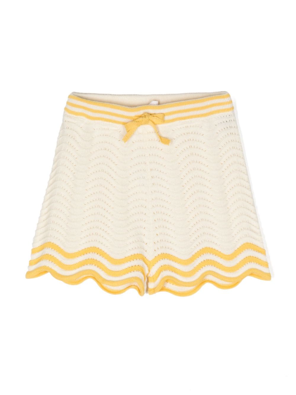 Shop Zimmermann Alight Knitted Shorts In Yellow