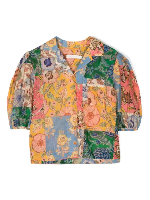 ZIMMERMANN Kids Junie patchwork-print cotton shirt