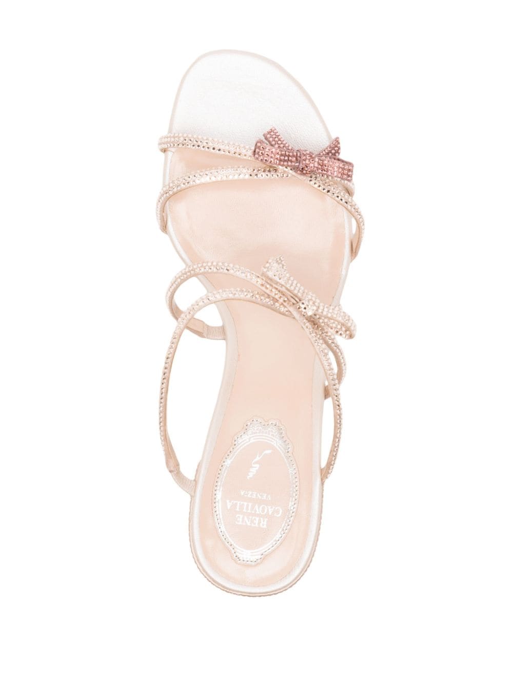 Shop René Caovilla Caterina Slip-on Leather Sandals In Pink