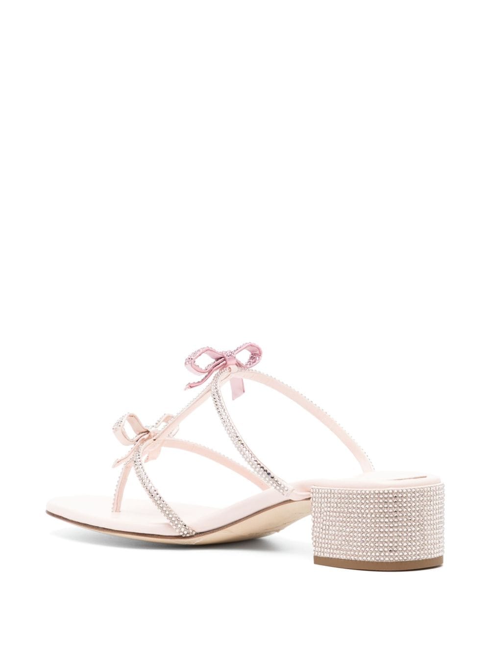 Shop René Caovilla Caterina Slip-on Leather Sandals In Pink
