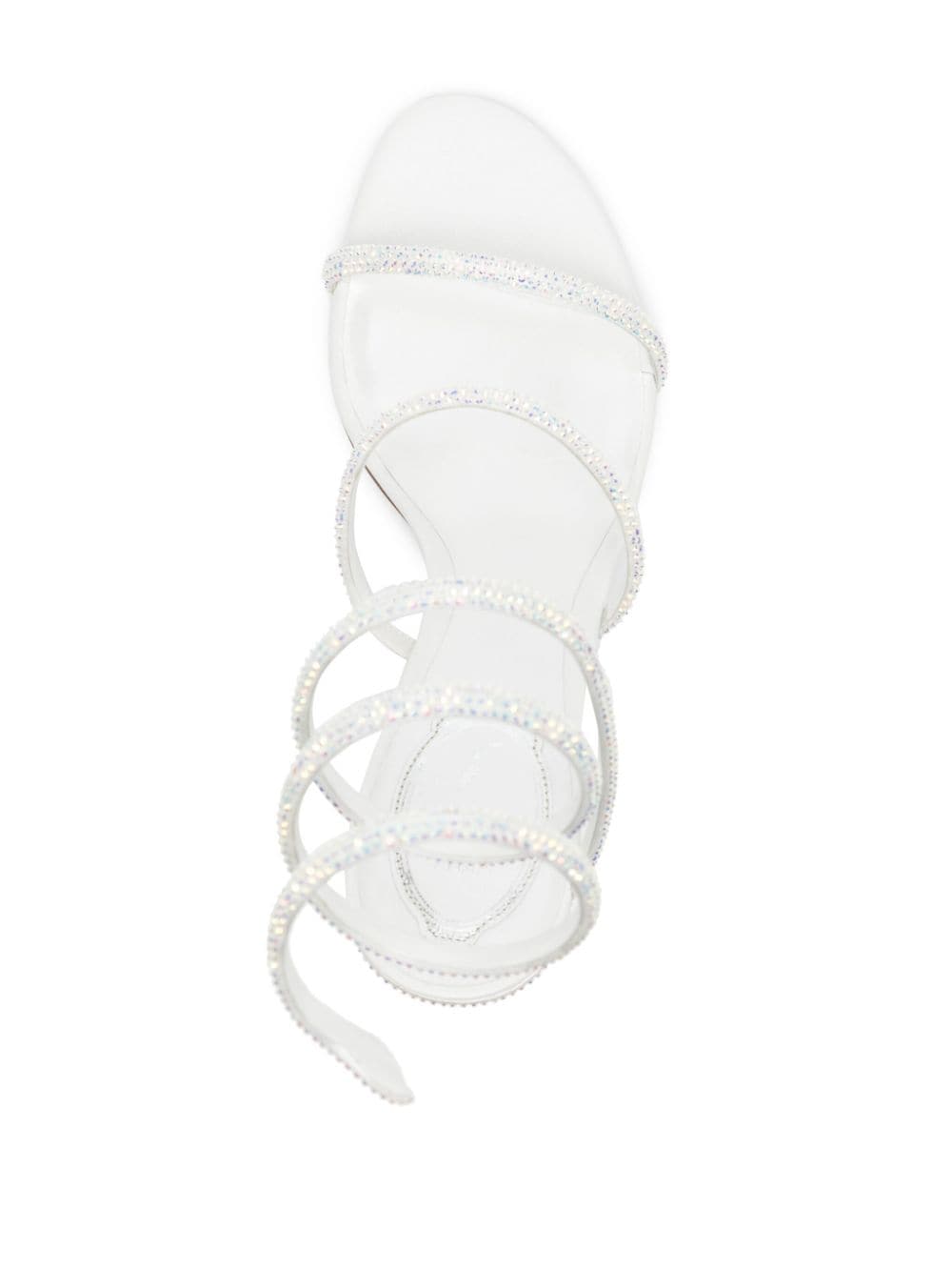 Shop René Caovilla Cleo Embellished Leather Sandals In White