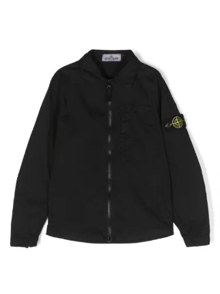 Stone Island Junior Compass-badge zip-up Jacket | Black | FARFETCH