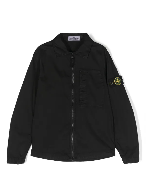 Stone Island Compass badge Zip Up Jacket Black