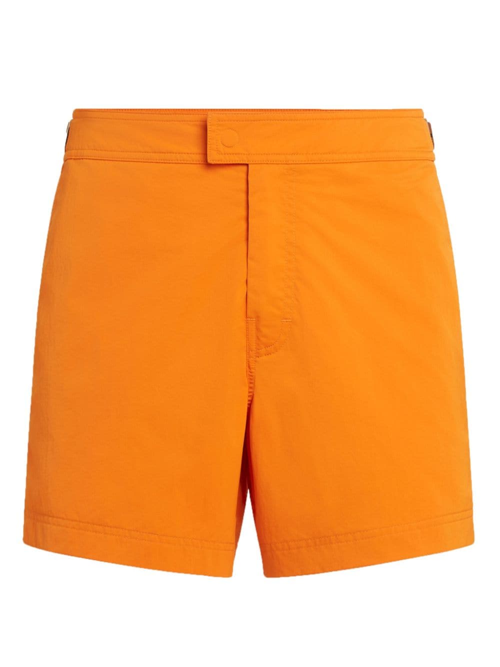 Shop Zegna 232 Road Brand Mark Swim Short In Orange