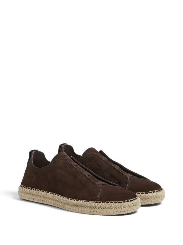 【ZEGNA】ロンハーマン スエード エスパドリーユサンダル ダークティールブルー スエード エスパドリーユ サンダル SS25