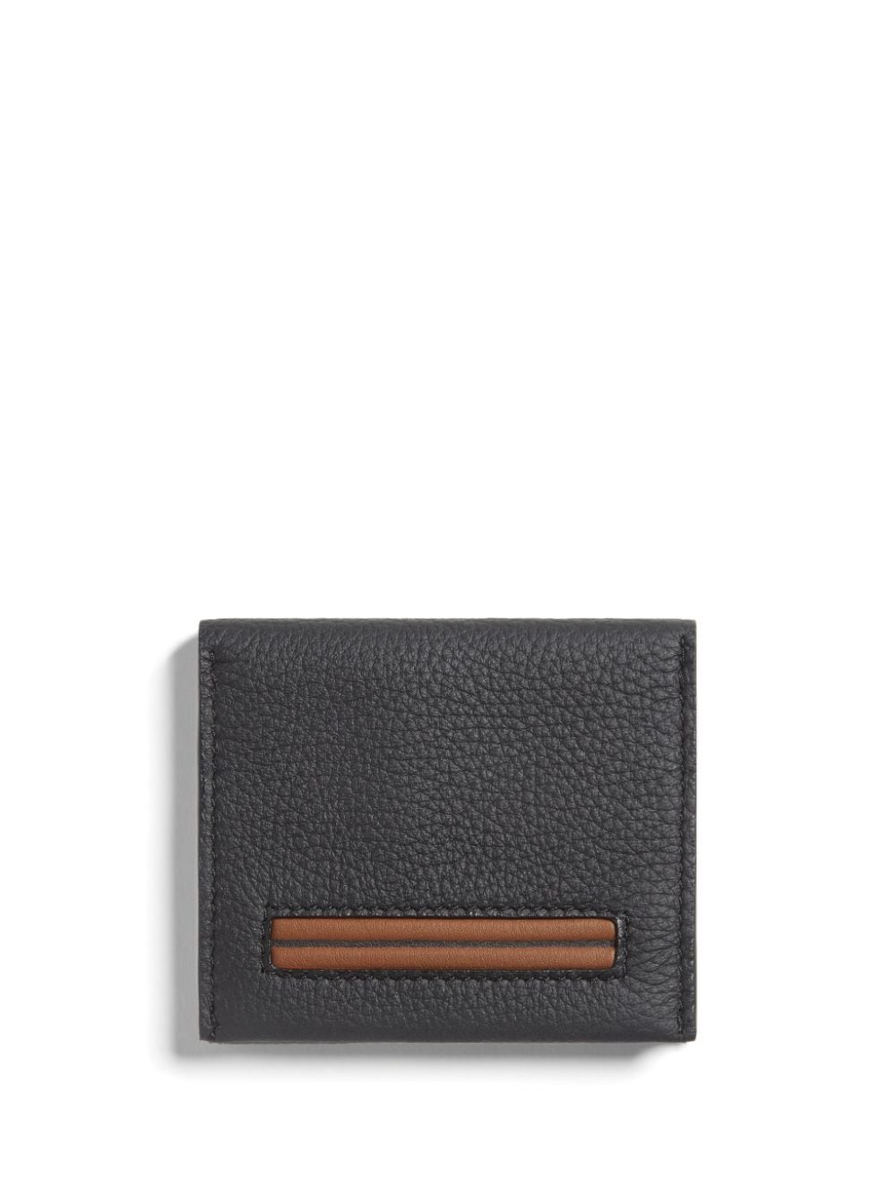 Zegna Bi-fold Leather Card Holder In Schwarz