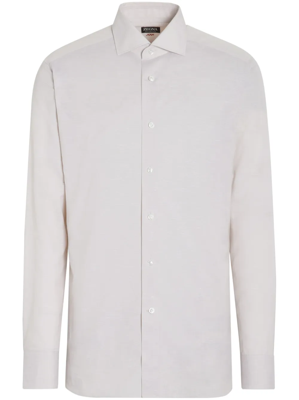 Shop Zegna Cotton-linen Blend Shirt In Neutrals