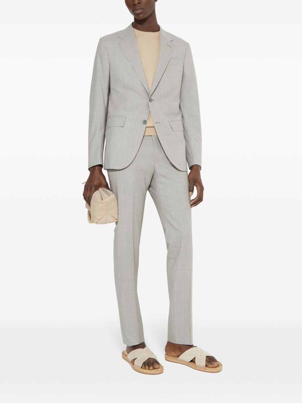 Shop Zegna Centoventimila Single-breasted Suit In Grey