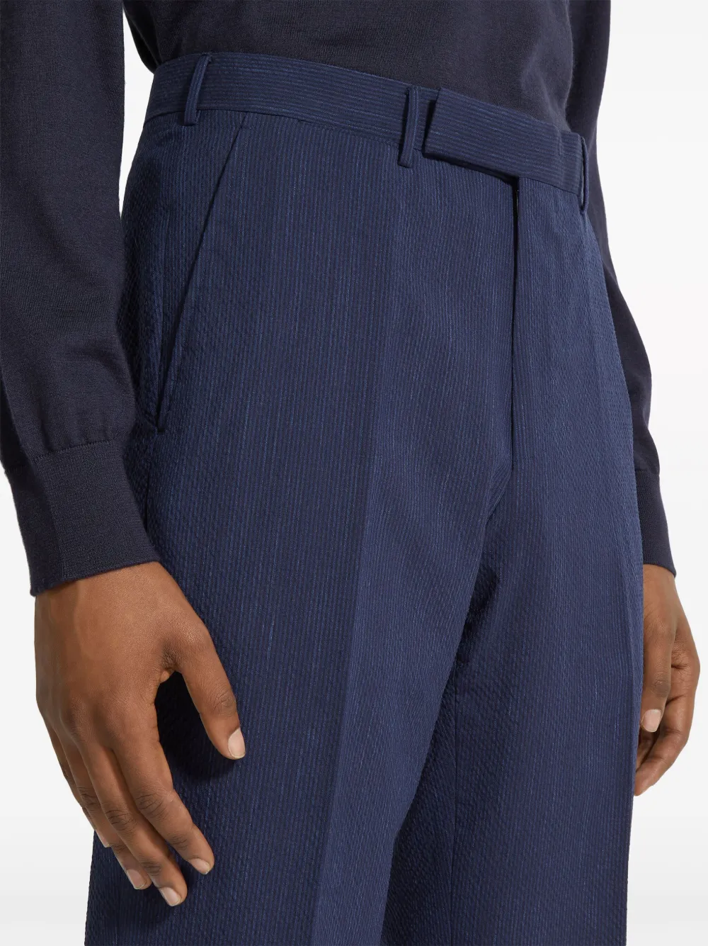 Zegna High waist broek Blauw