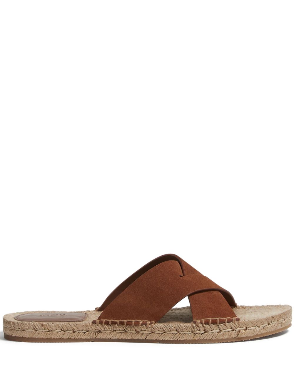 Zegna Crossover-strap Suede Sandals In Brown