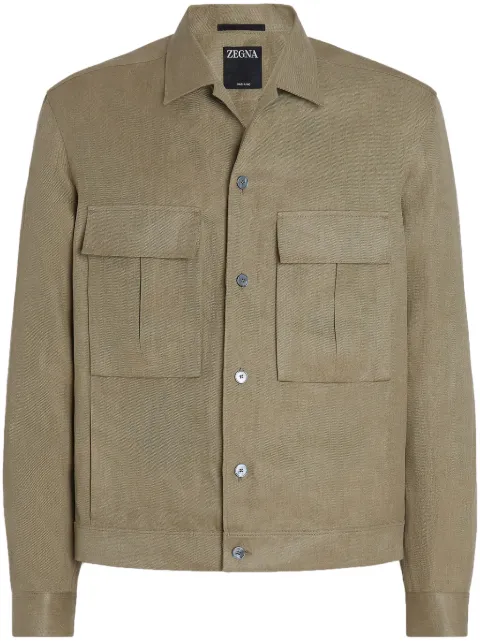Zegna surchemise en lin Oasi à manches longues