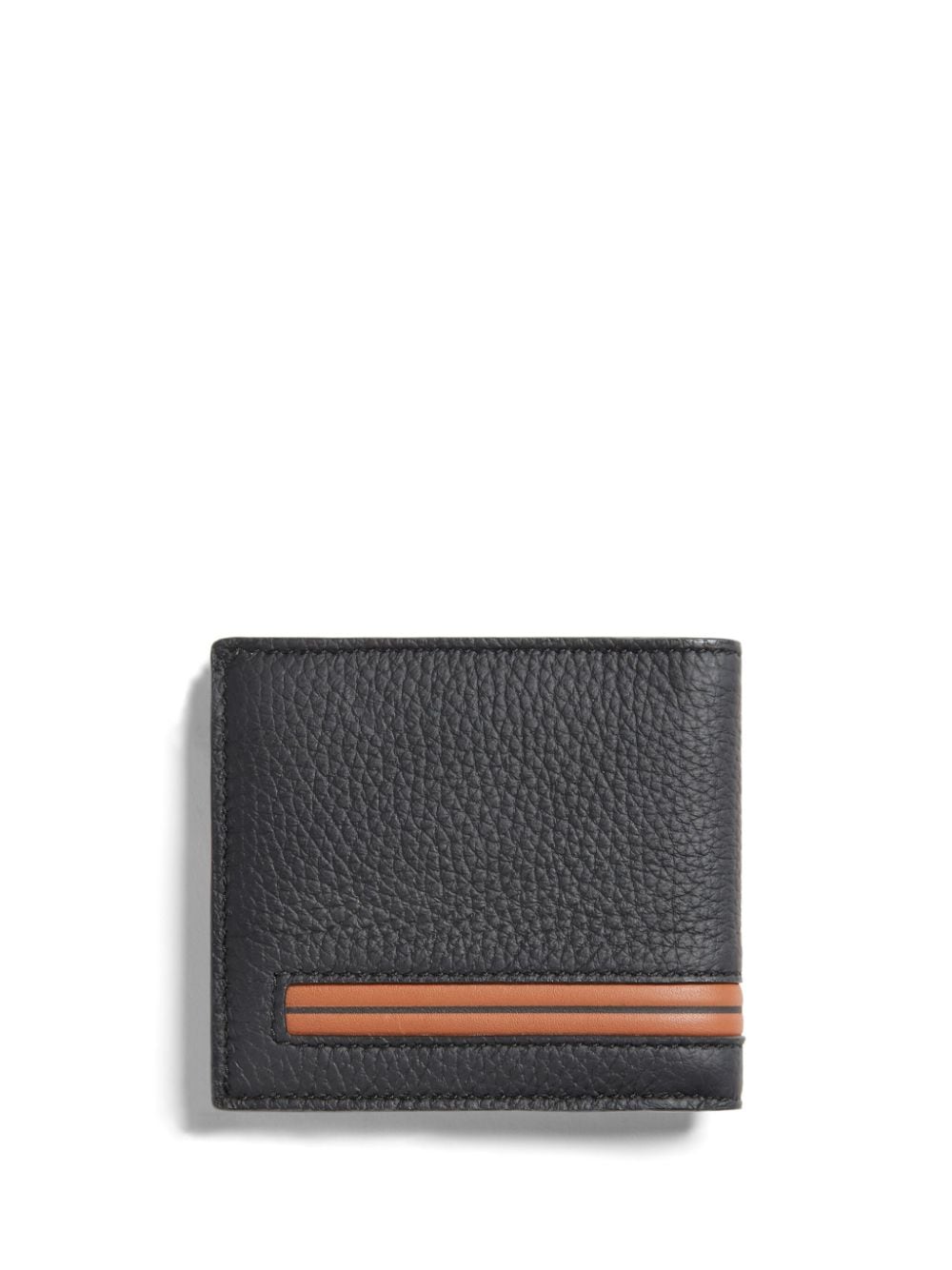 Zegna bi-fold leather wallet - Zwart