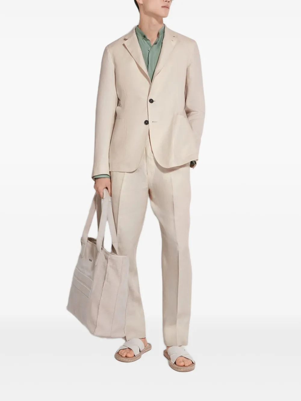 Zegna linen single-breasted blazer | Blazers | Image 2